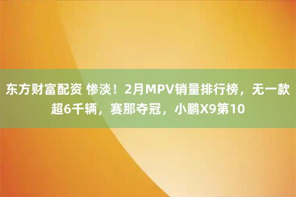 东方财富配资 惨淡！2月MPV销量排行榜，无一款超6千辆，赛那夺冠，小鹏X9第10