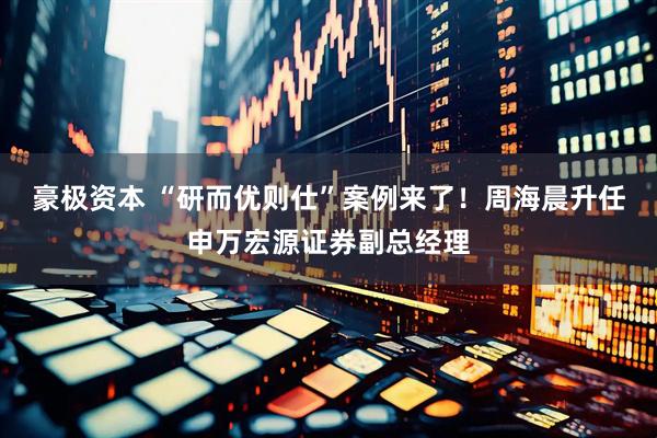 豪极资本 “研而优则仕”案例来了！周海晨升任申万宏源证券副总经理