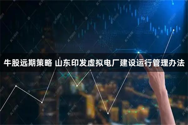 牛股远期策略 山东印发虚拟电厂建设运行管理办法
