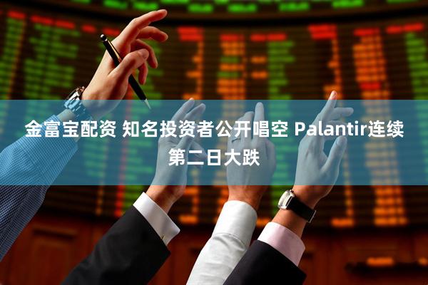 金富宝配资 知名投资者公开唱空 Palantir连续第二日大跌