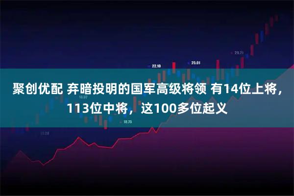 聚创优配 弃暗投明的国军高级将领 有14位上将,113位中将,这100多位起义