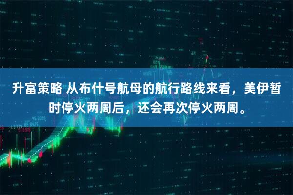 升富策略 从布什号航母的航行路线来看，美伊暂时停火两周后，还会再次停火两周。