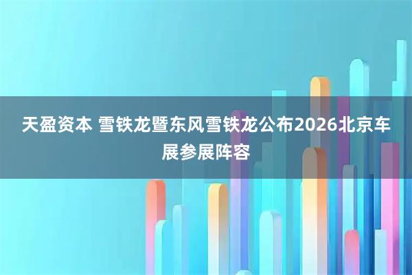 天盈资本 雪铁龙暨东风雪铁龙公布2026北京车展参展阵容